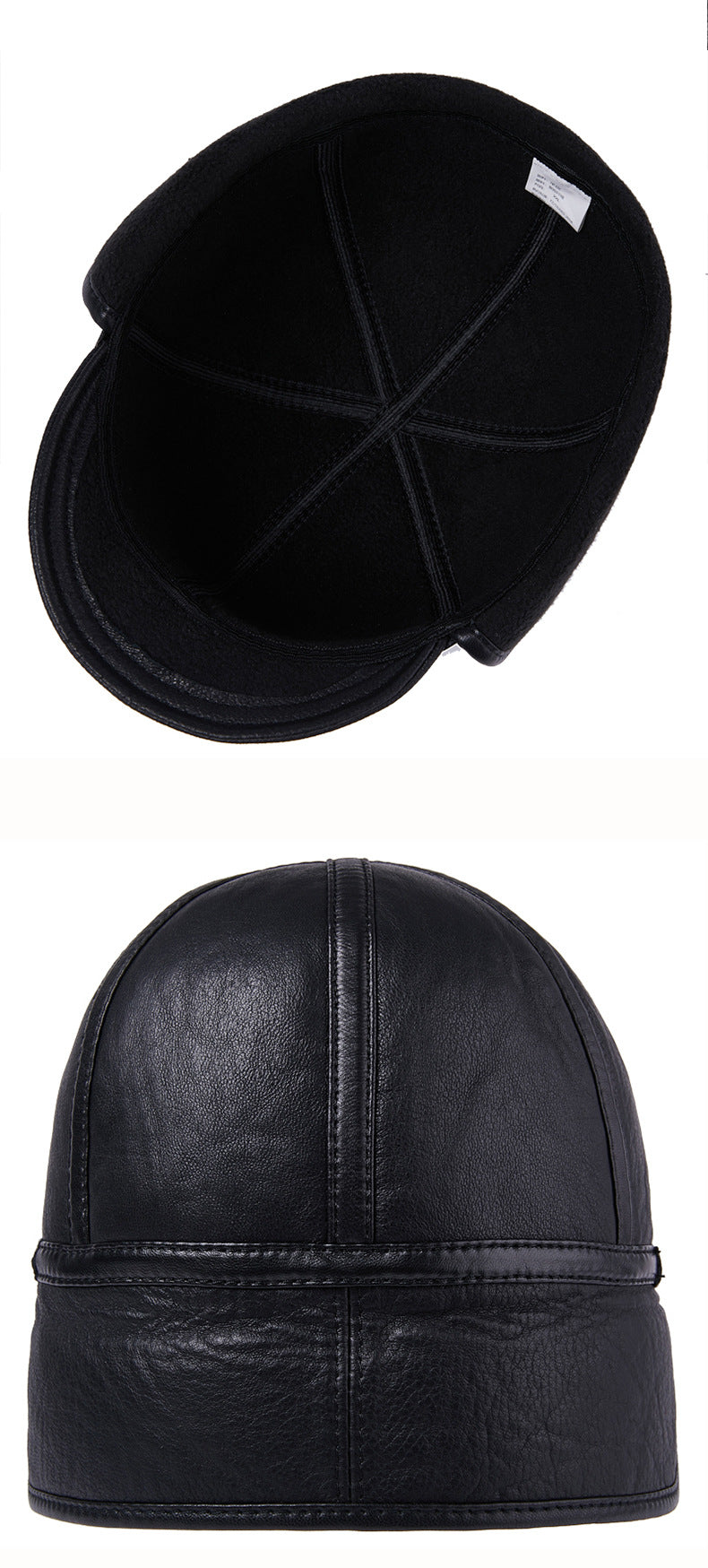 Chapeau d'hiver en cuir casual pour hommes