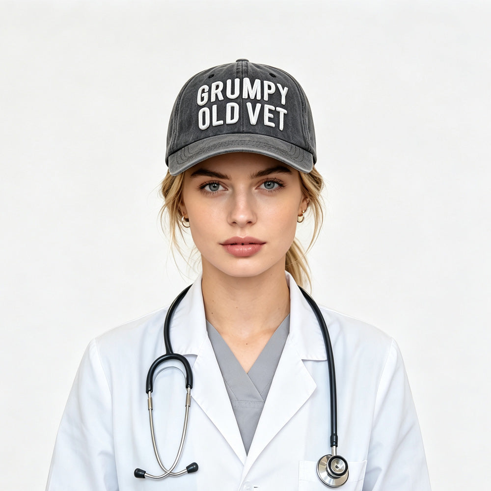 2pcs Grumpy Old Veteran Embroidered Baseball Cap