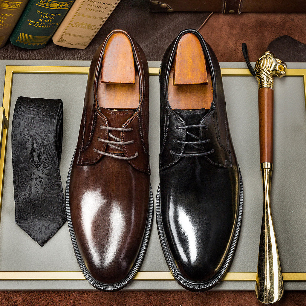 Chaussures en cuir pour hommes de style coréen
