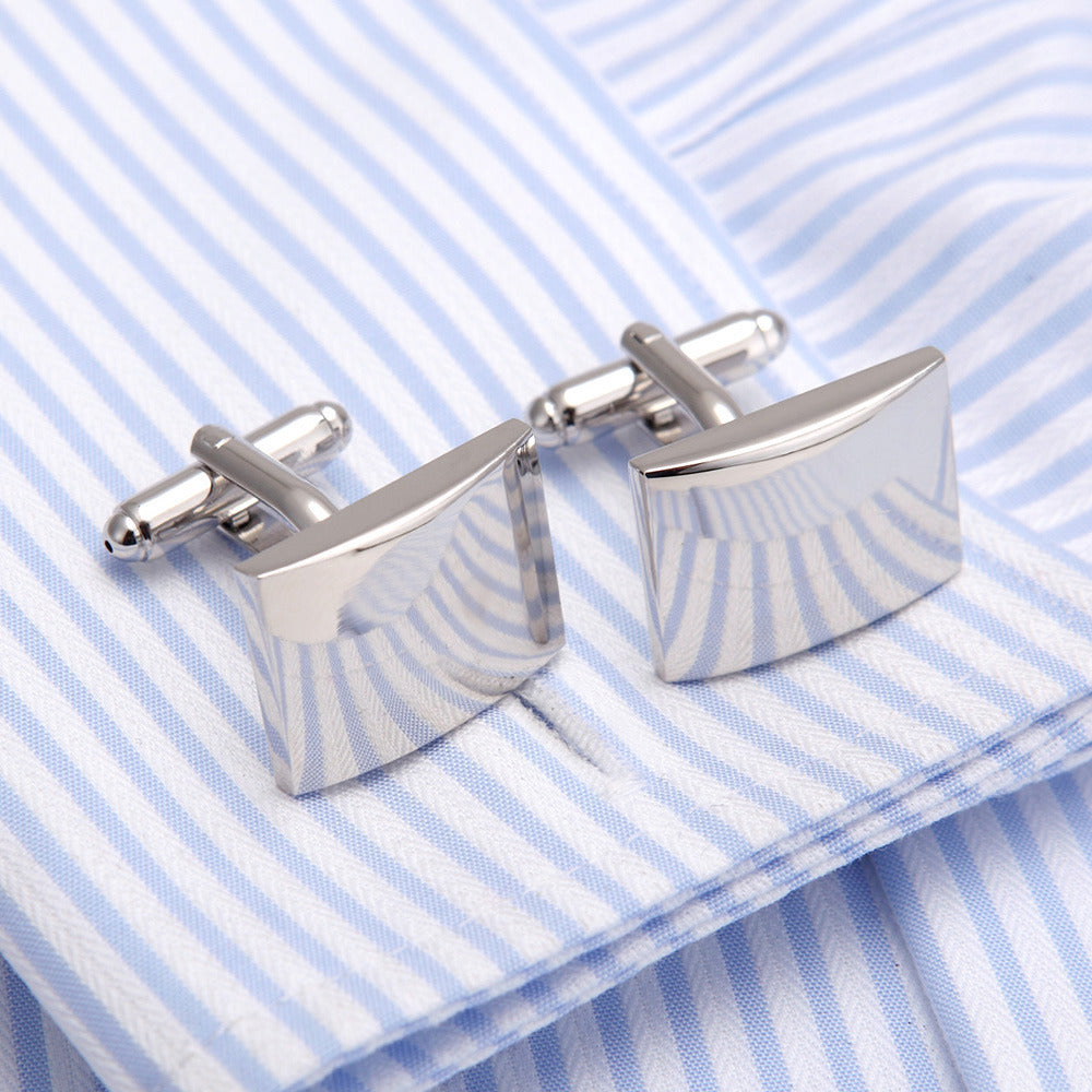 Plain Glossy Cufflinks French Western-style Vêtements