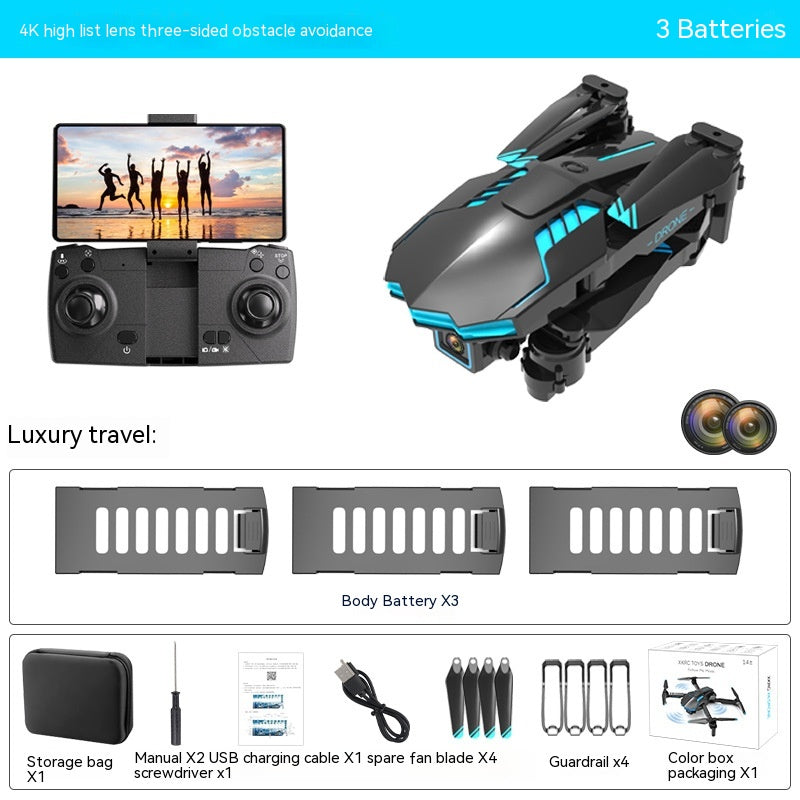 X6 Aérien 4k double caméra Évitement d'obstacle et de télécommande Aircraft Toy