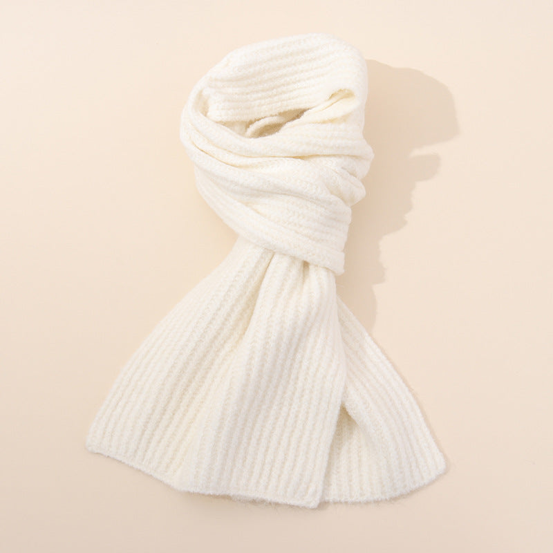 Soft and Warm Cashmere Knit Scarf Unisex Solid Color Neck Warmer
