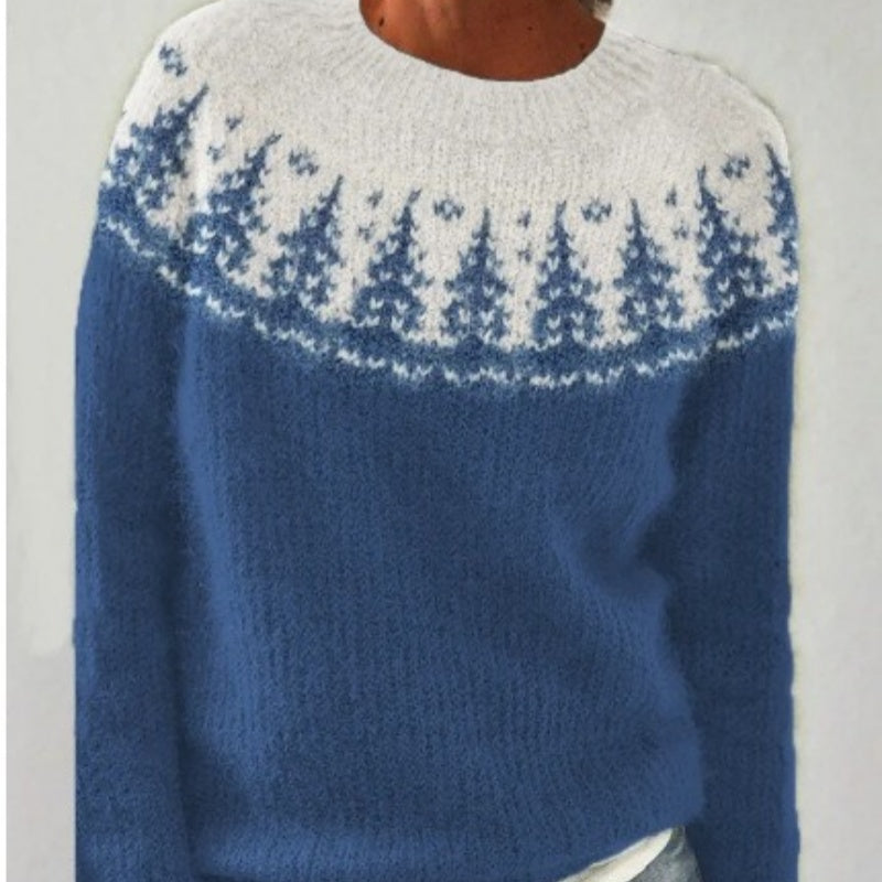 Cou rond Multicolore Pull-over mode enroulé