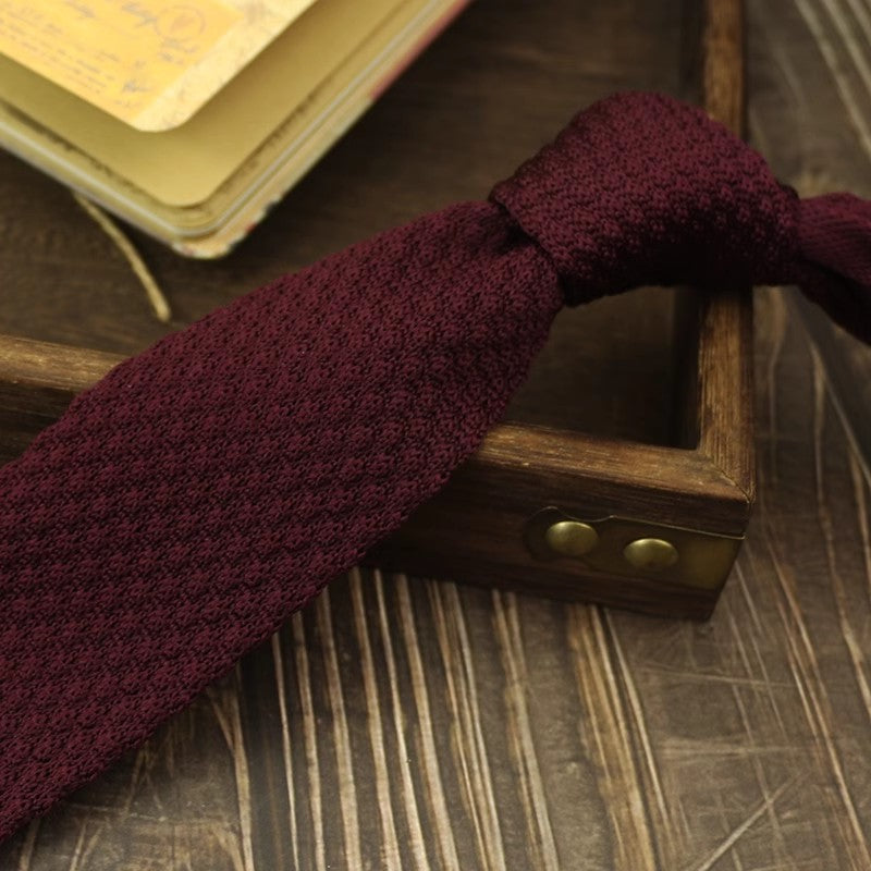 Narrow Woolen College Style Tie tricotée pour les hommes et les femmes