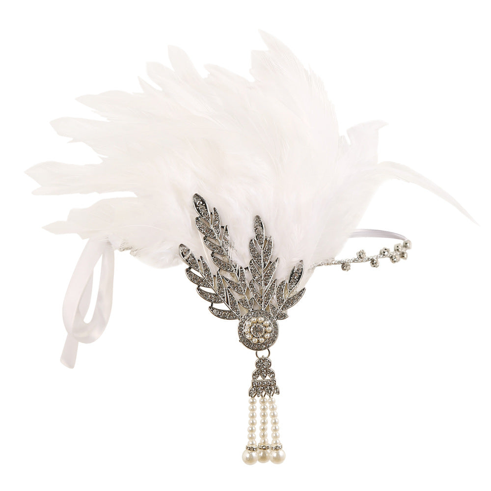 Tête de plume de masquerade Vintage bande de cheveux dans le style européen et américain