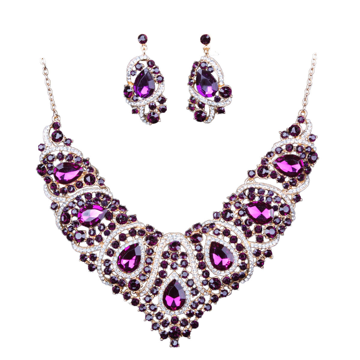 Collier et boucle d'oreille colorés
