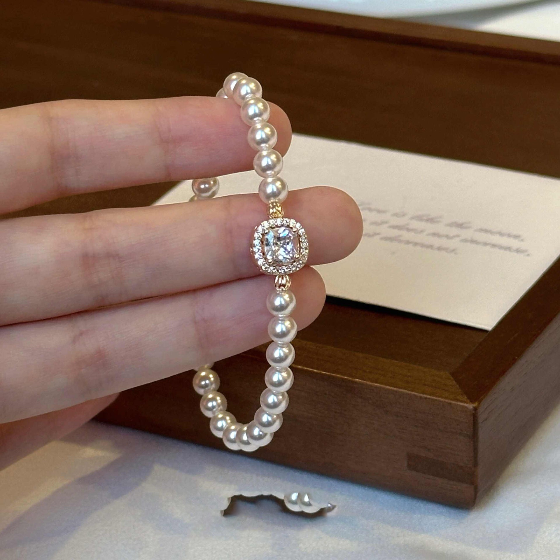 Bracelet de perles Swarovski pour petits cubes de sucre étincelants