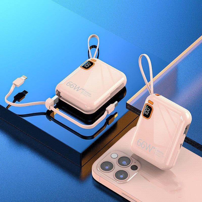Mini câble intégré bidirectionnel charge rapide alimentation mobile
