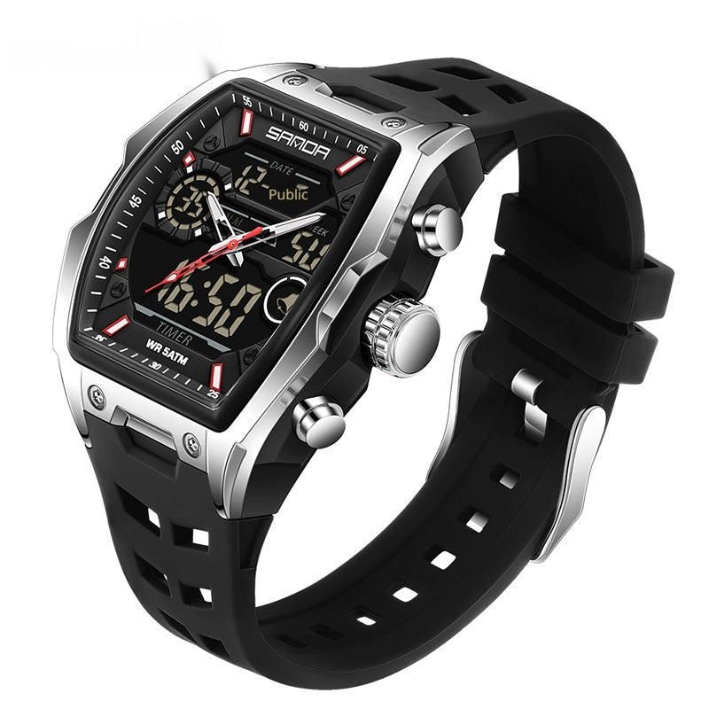 Multifonctionnel Cask-Shaped Luminous Sports Montre électronique