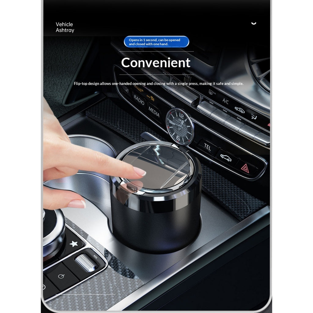 Cendrier de voiture, Linge de céramique, Incendie, Couvercle auto-ouvert, LED, amovible