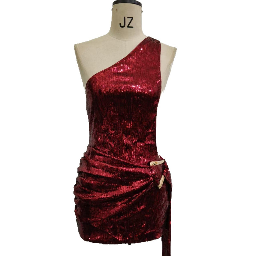 Robe pailletée sexy Bodycon sans dos Hip-hugging