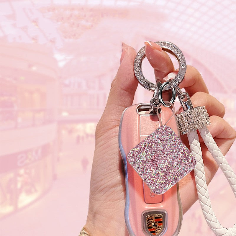 Mini porte-clés livré avec fil miroir de beauté incrusté de diamant Mobile Banque de recharge