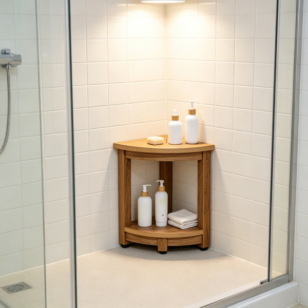 Banc de douche d'angle 16.5inch Hauteur 12.8inch Rayon