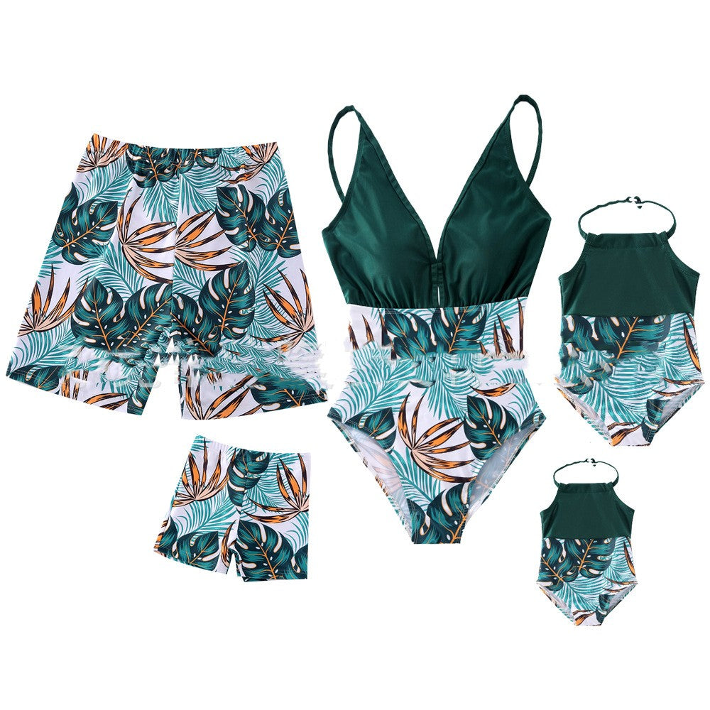 Maillot de bain mère-enfant Quick Dry Beach Pantalon Maillot de bain mi-enfant
