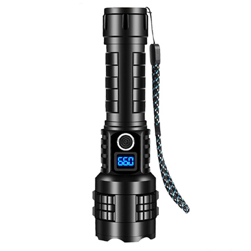 Feux de recherche rechargeables LED Zoomable avec indicateur de batterie 5 éclairage