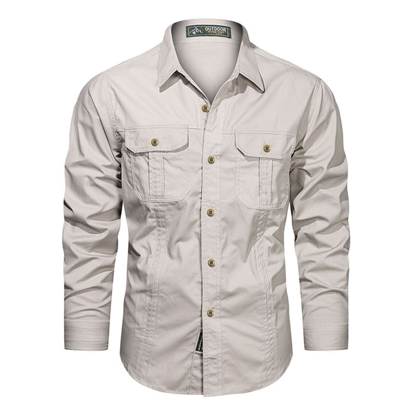 Chemise à manches longues en coton pur sans marque