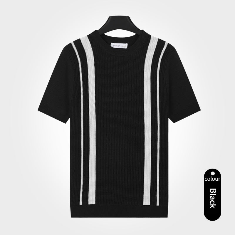Hommes Ice-Silk Cool-Feld Crew-Neck Knitted Top