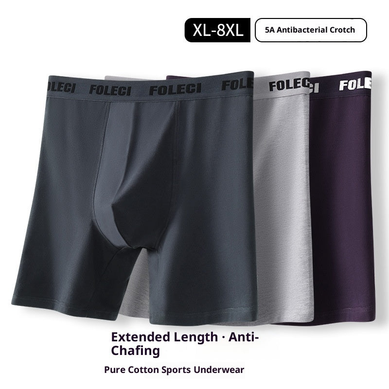 Sous-vêtements de sport allongés pour hommes Slips anti-wear pour jambes Pure Coton Respirant