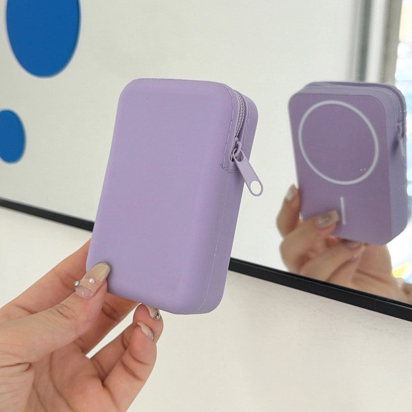 Pièce magnétique en silicone et support de carte avec poche de stockage de support