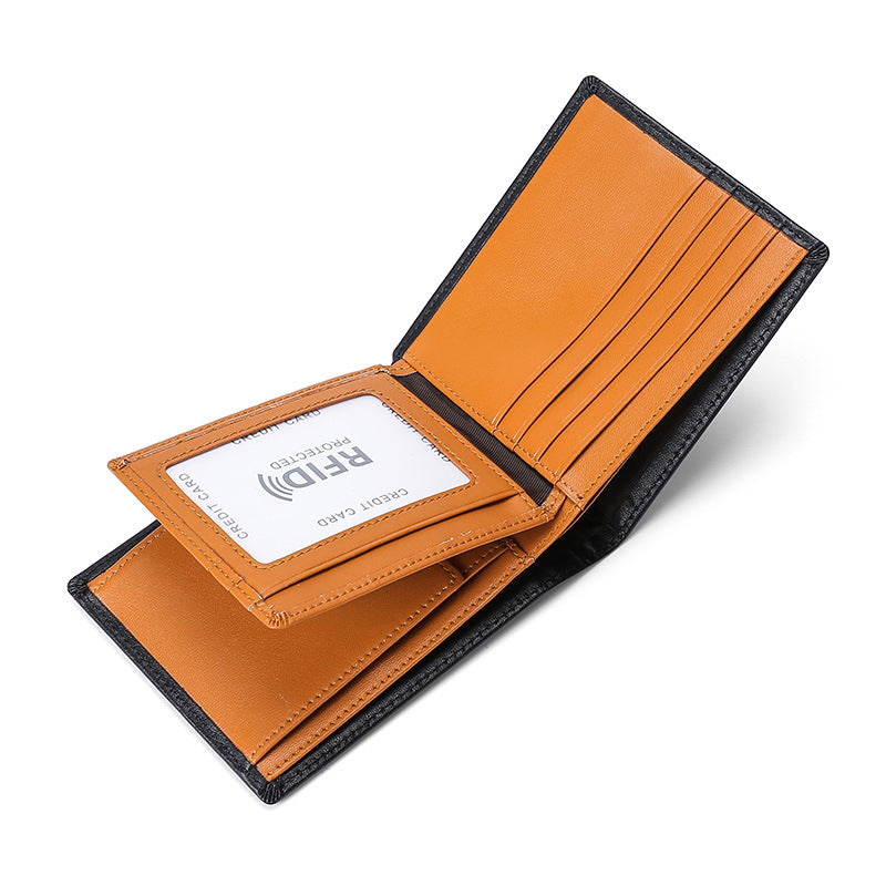 Portefeuille en cuir anti-écrémage RFID multifonctionnel pour hommes