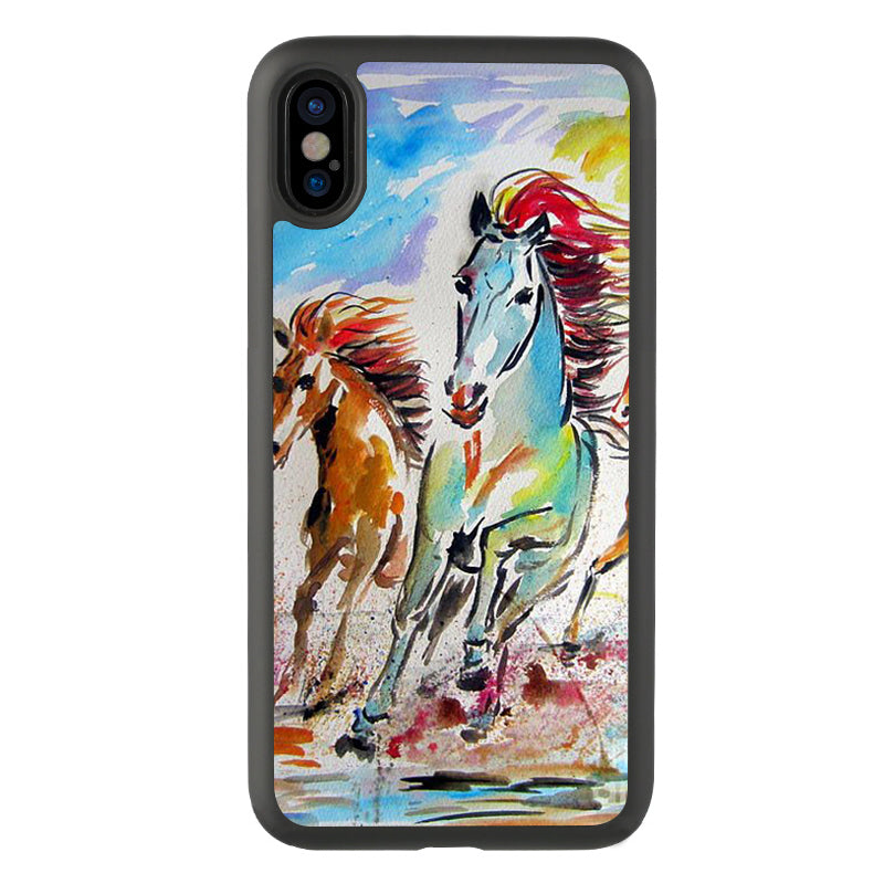 Style chinois créatif Aquarelle Cheval Case Téléphone