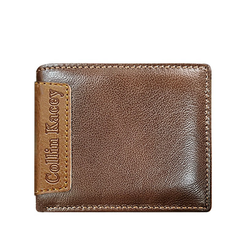Courte mode de portefeuille pour hommes Cowhide