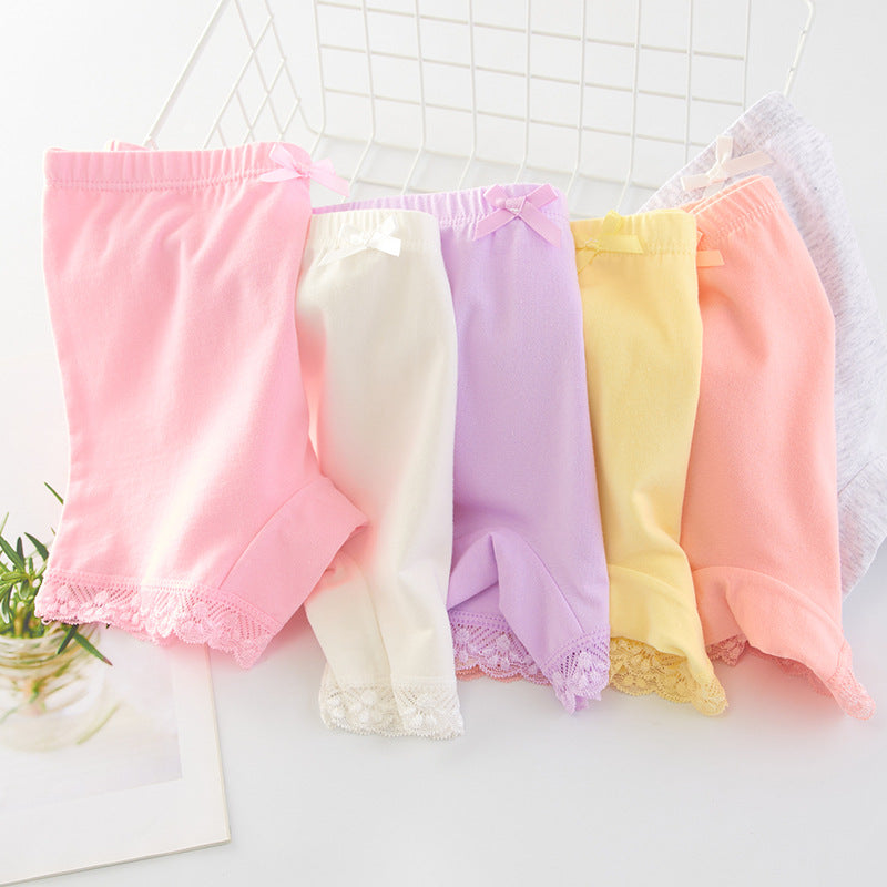 Pantalons de sécurité Summer Anti-exposition Moyens et grands Enfants Bébés Sous-vêtements pour filles