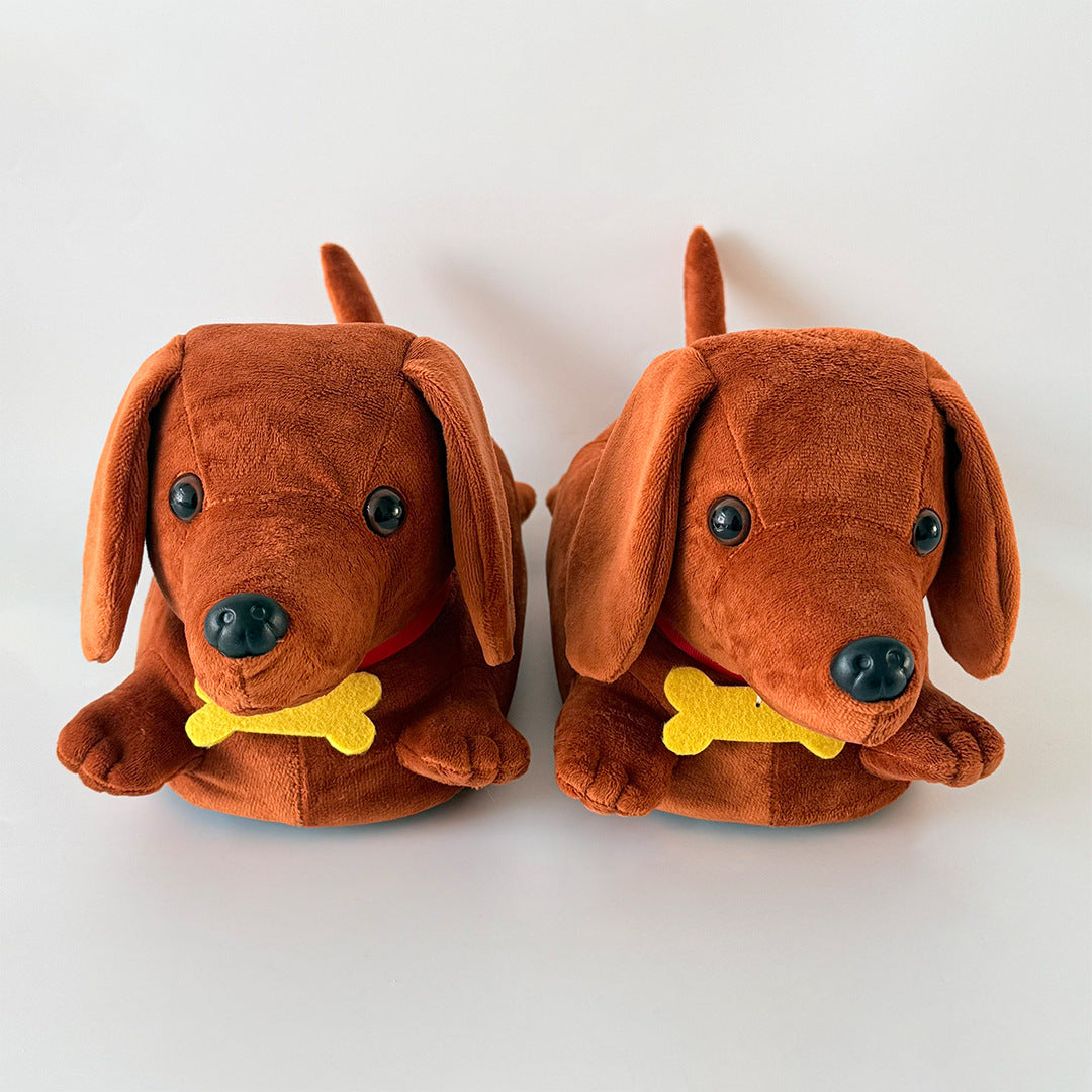 Dachshund Accueil Chambre à coucher Hiver en peluche Pantoufles