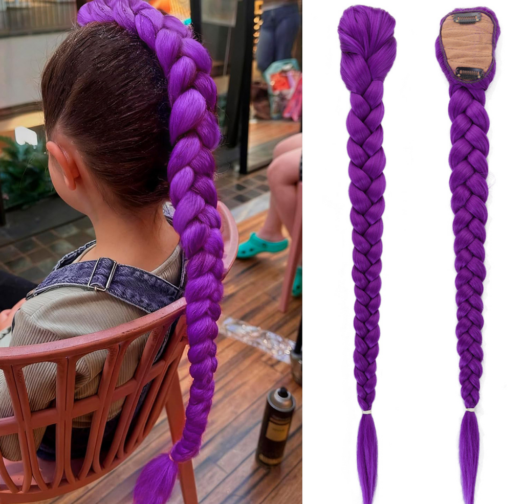 Extension de cheveux de queue de cheval tressée en croûte