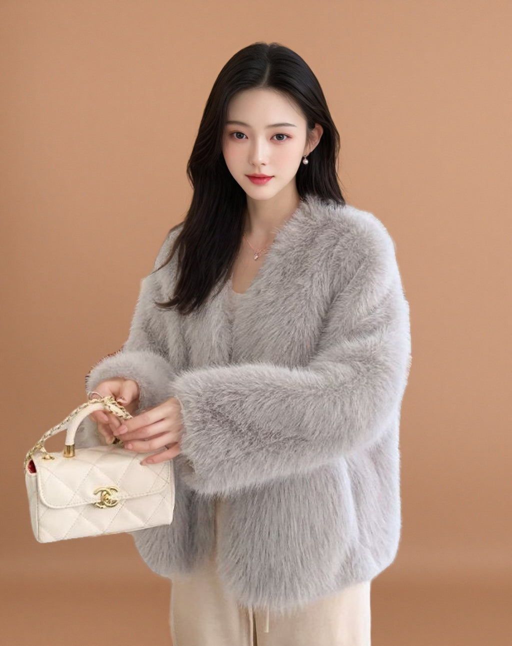 Manteau de laine courte d'hiver pour femmes