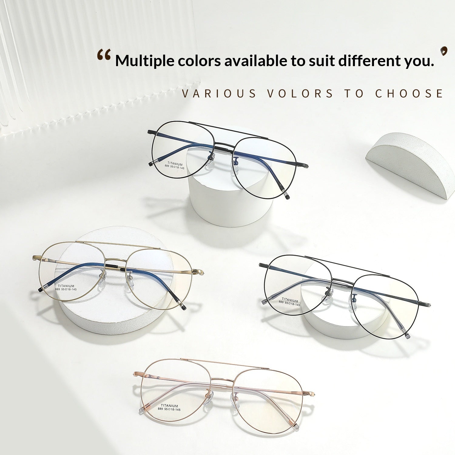 Verres de mode rétro en titane