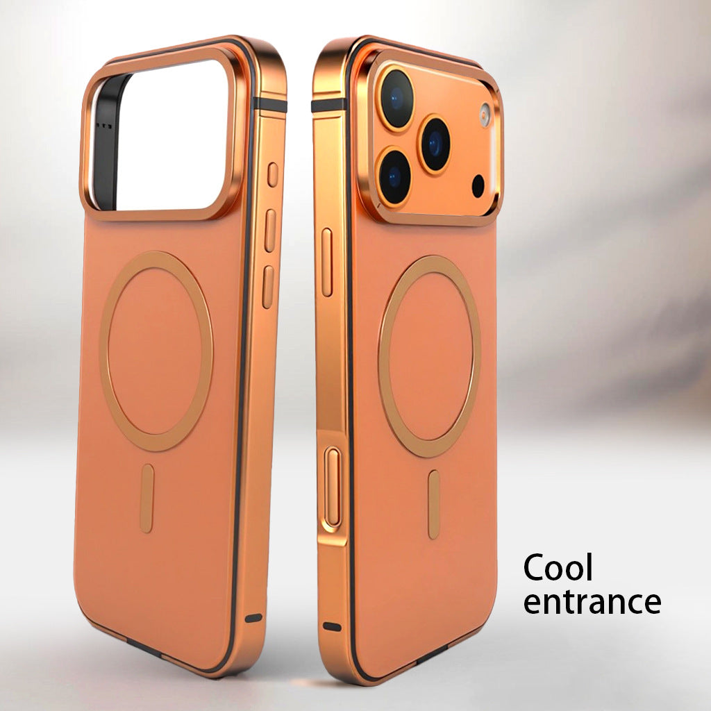 Boîtier magnétique couleur originale avec cadre métallique pour téléphones