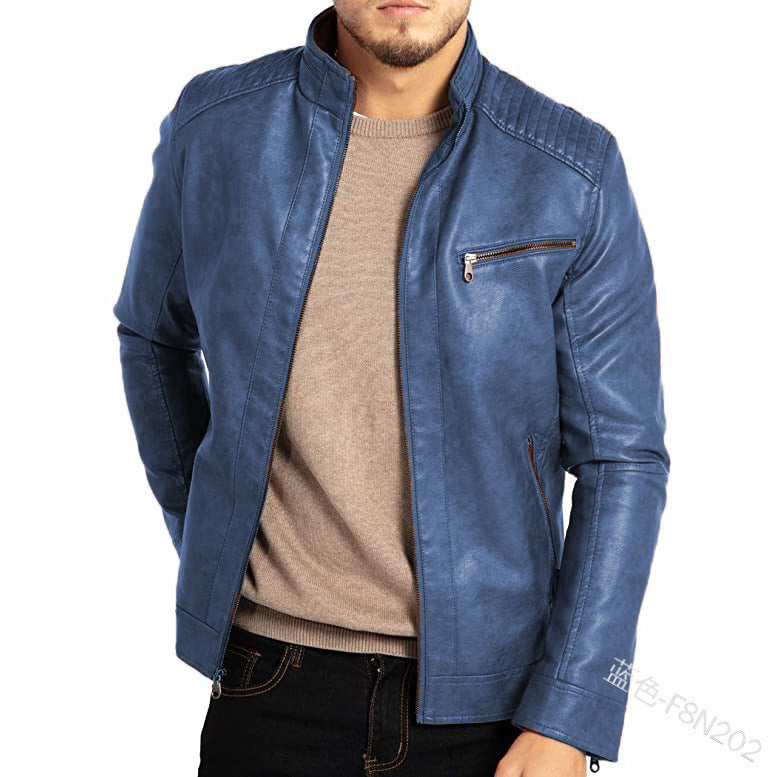 Veste en cuir de moto en polyester pour homme