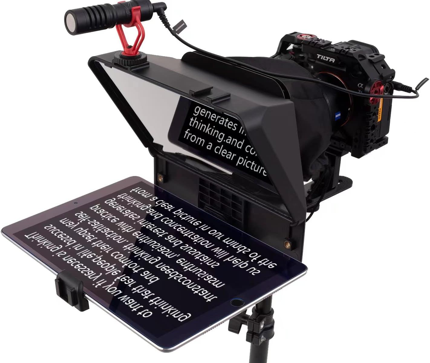 Smartphone portable SLR Caméra Teleprompter avec Mobile Phone Holder Télécommande Vidéo