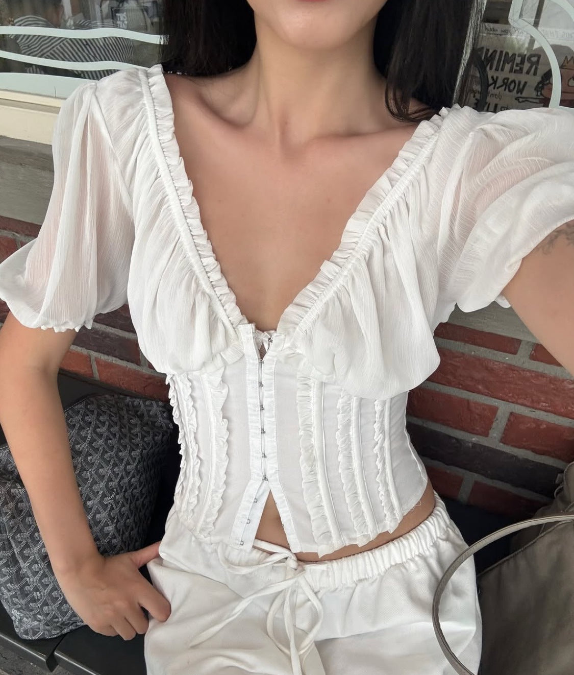 Chemise femme polyvalente de style français d'été