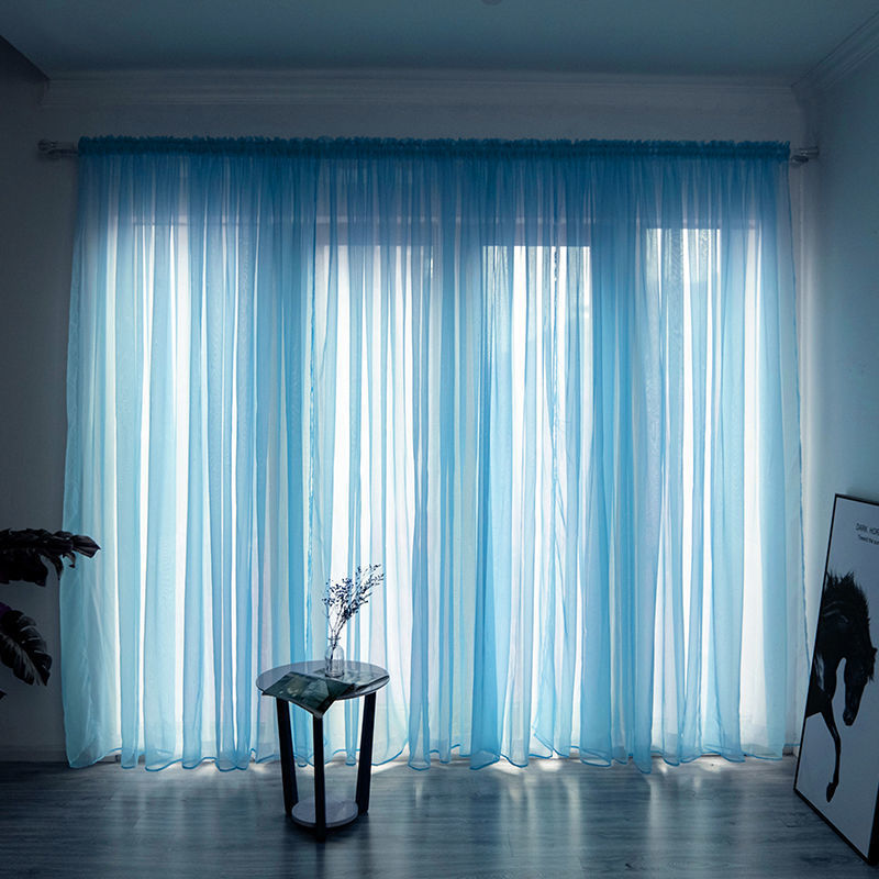 Simple et moderne Balcon Couleur Solide Rideau de Gauze