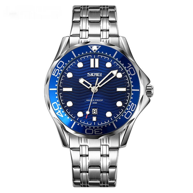 Montre à quartz pour hommes à ruban lumineux