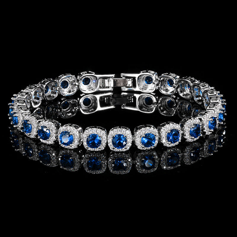 Zhuang Shengsheng Bijouterie européenne et américaine rétro artificielle Corundum léger luxe Ful