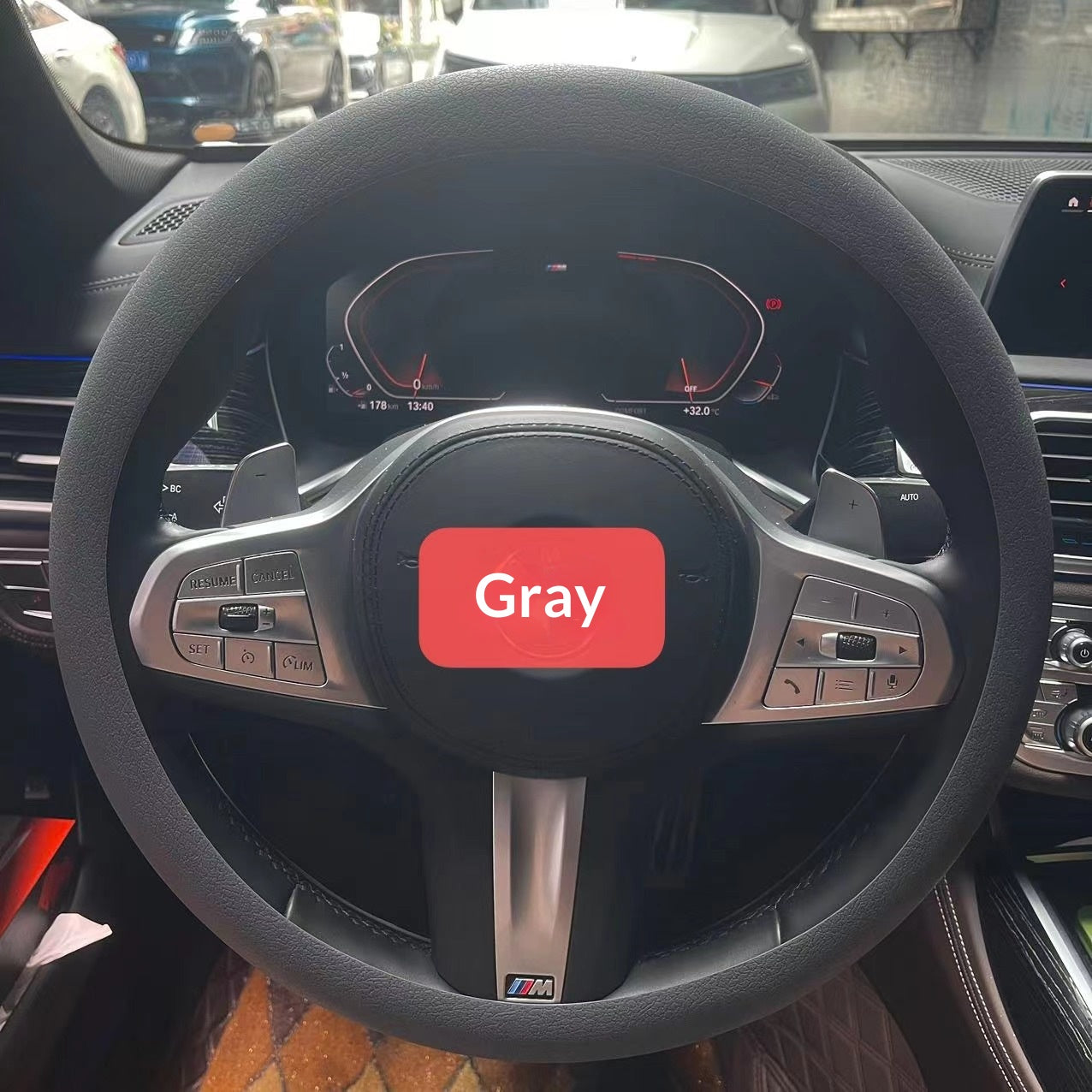 Couverture de volant de voiture en cuir souple silicone antidérapante tout-saison