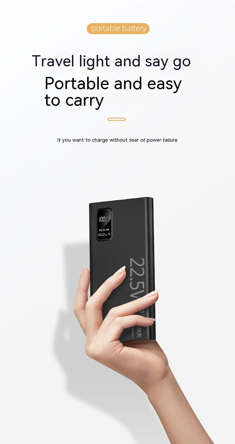 Banque de puissance à recharge rapide bidirectionnelle Grande capacité Portable Ultra-fin Portable Power Source