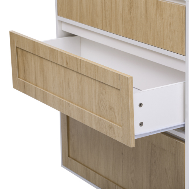 Design moderne Cadre en bois massif blanc Cabinet de rangement à trois tiroirs