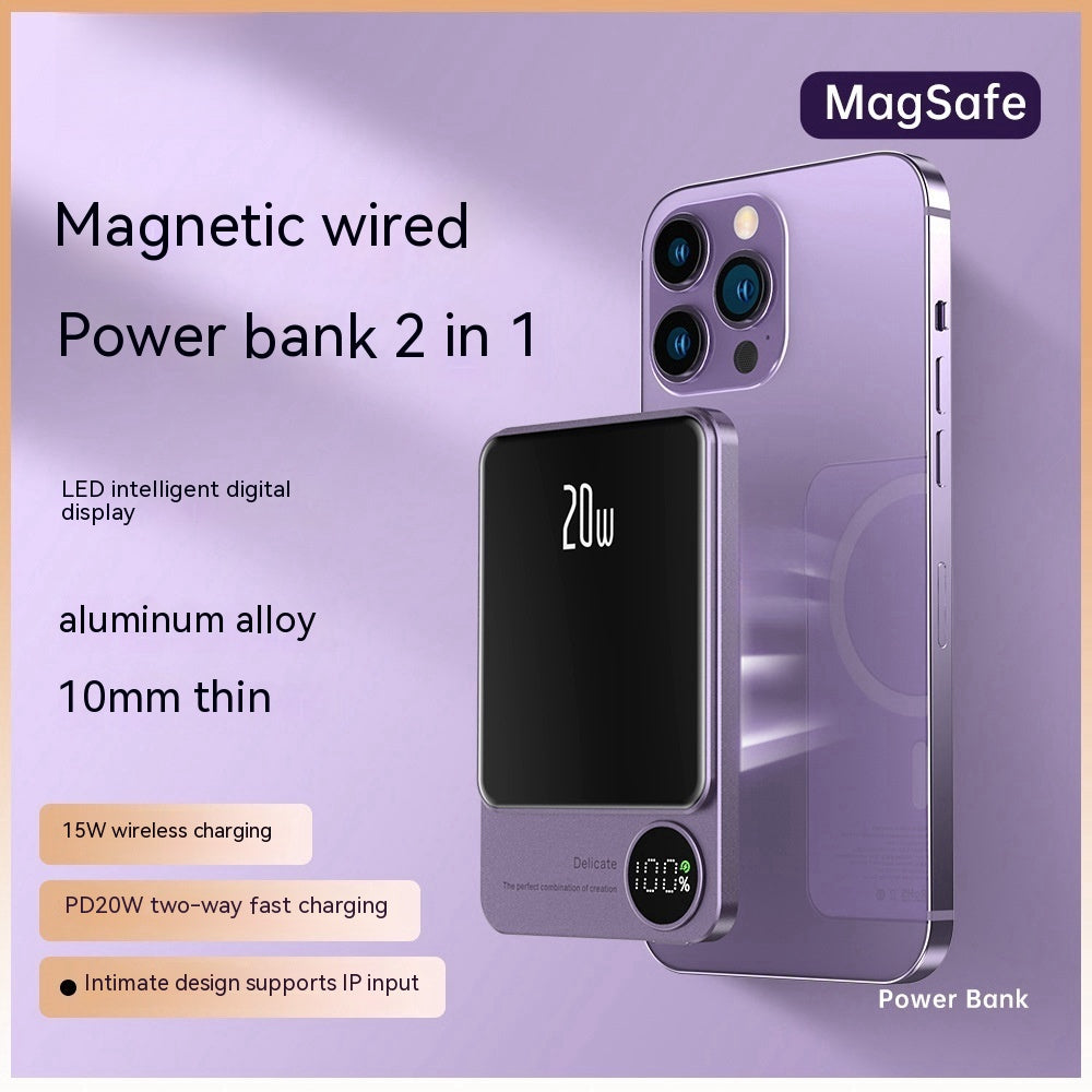 Alimentation mobile portable sans fil magnétique ultra-mince