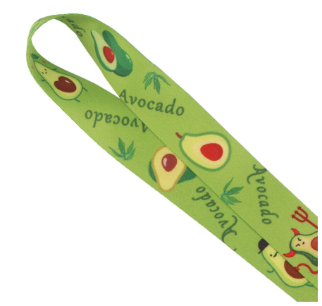 Fruit Avocat Caricature Impression double face Polyester Buckle Téléphone portable Lanyard