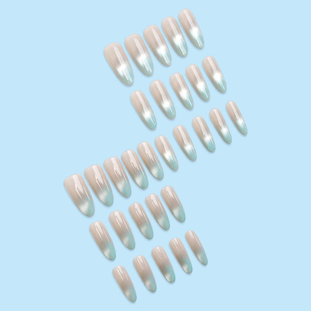 24 pièces d'huile acrylique à pression ovale longue avec effet dégradé bleu