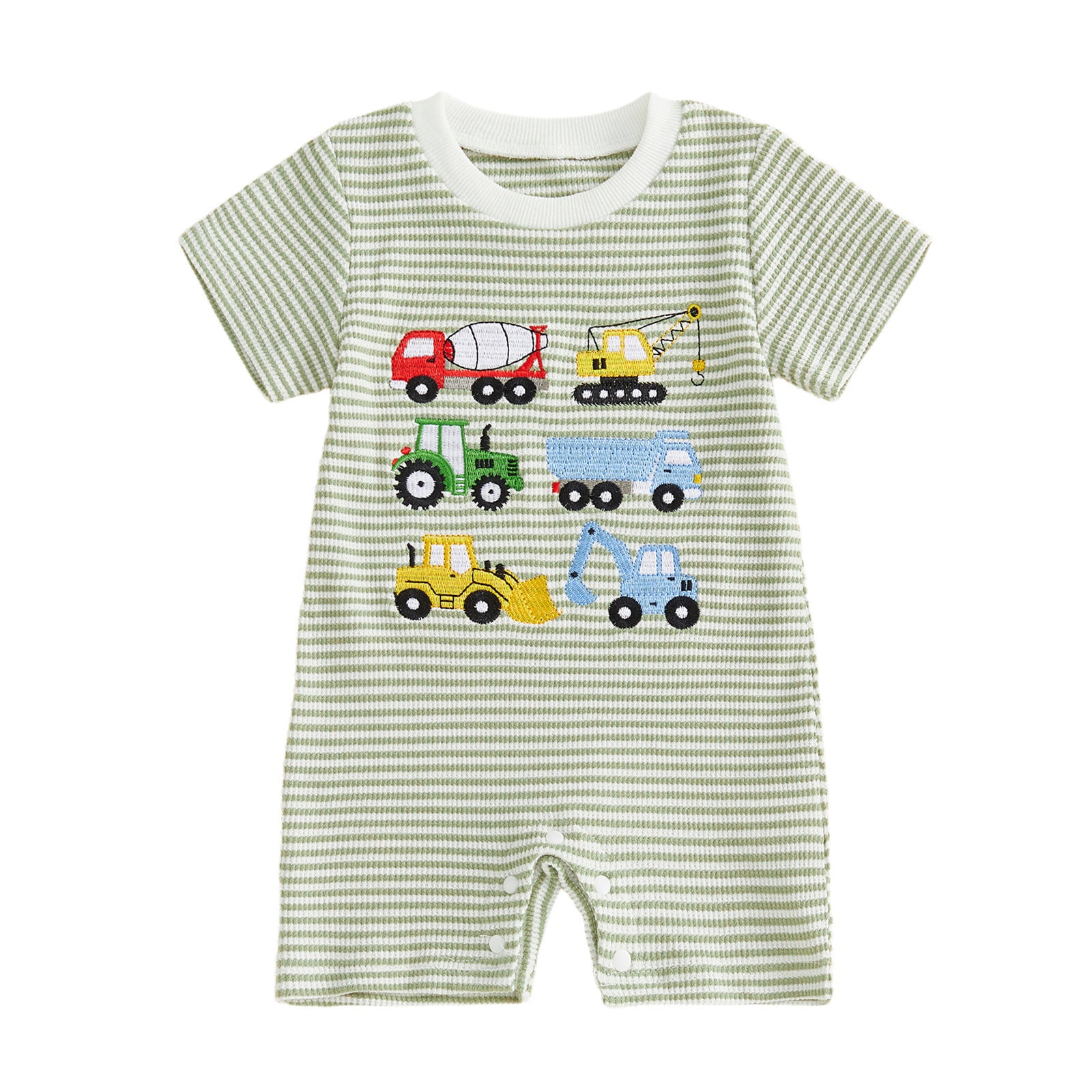 Romper brodé à manches courtes pour bébés garçons