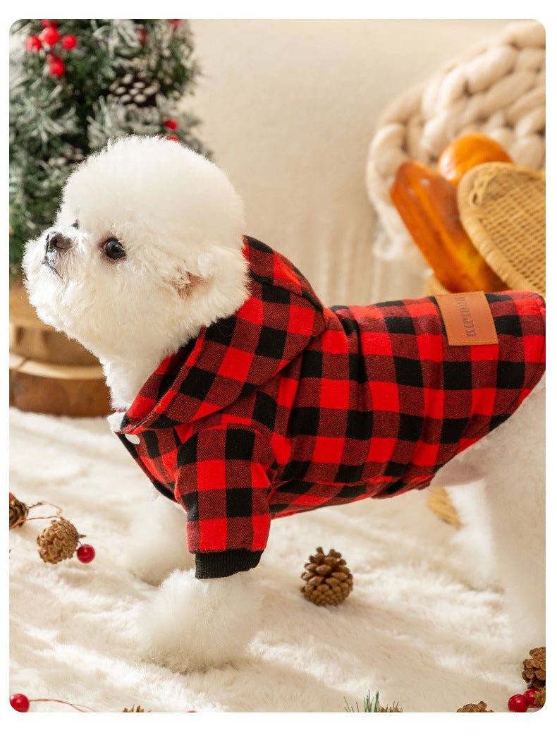 Manteau à capuche en coton à capuche classique pour chien de compagnie