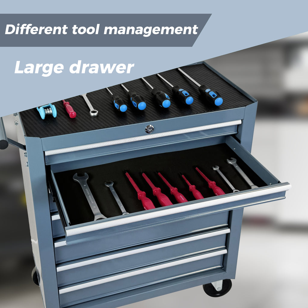 Roulement de coffre à outils avec boîte à outils 7-Drawer avec roues Multifonctionnel Tool Cart Mécanique T