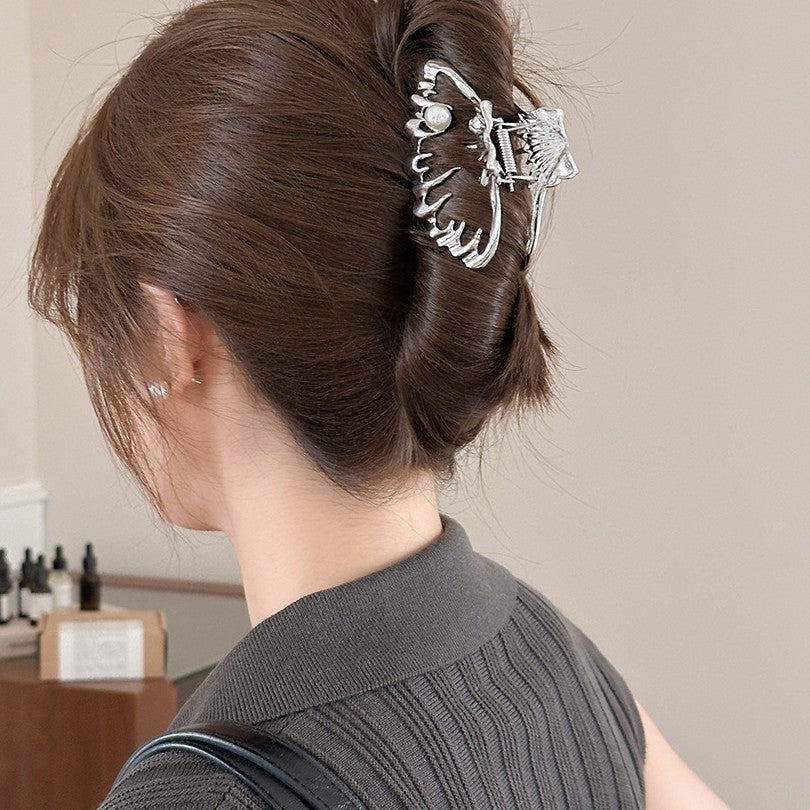 Clip de cheveux métallisé de luxe Hollow Shell