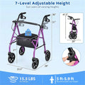 2-en-1 Rollator Walker avec siège (Purple)