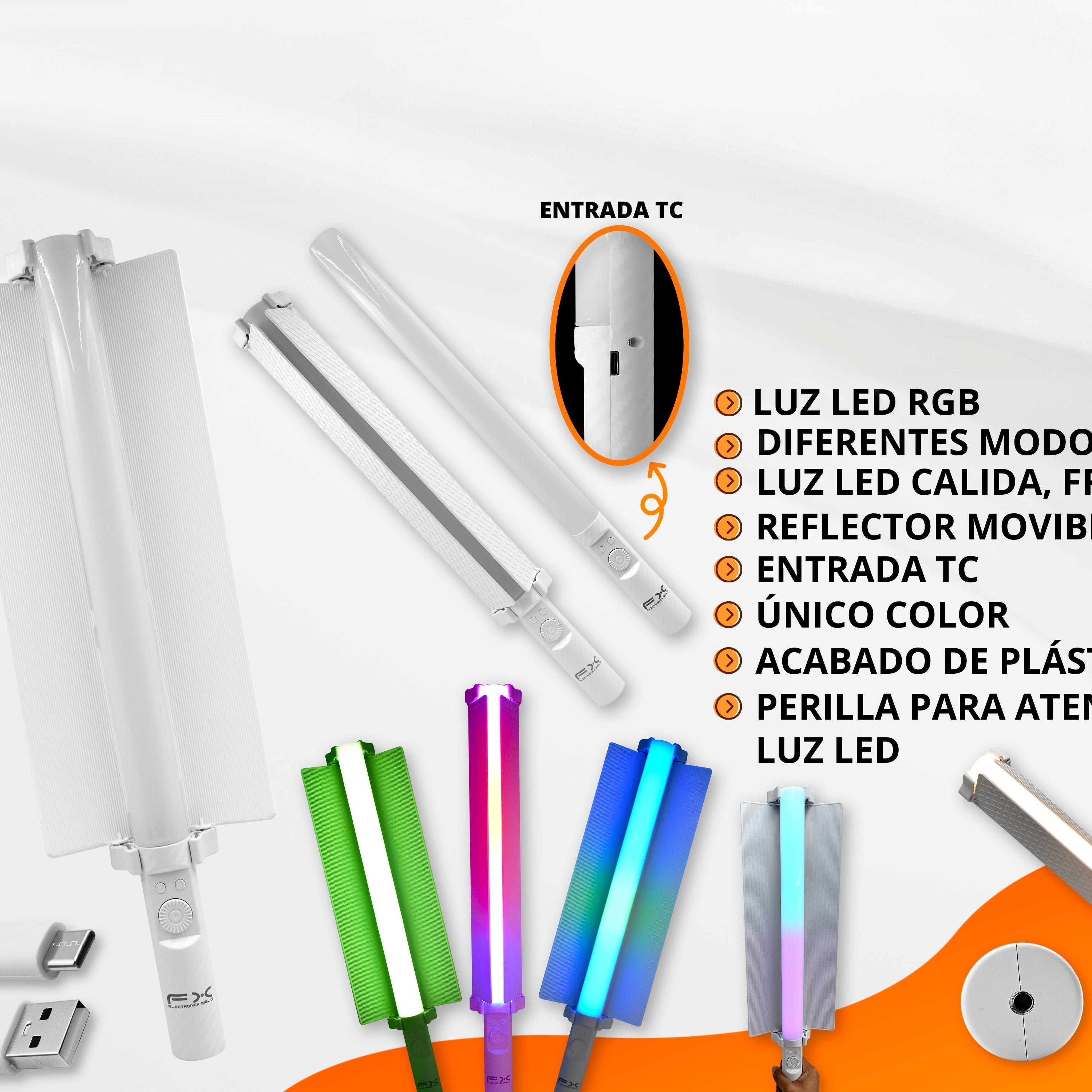 Remplir la lumière Rgb Led Cold & Warm Light Entrée multimode Type-c